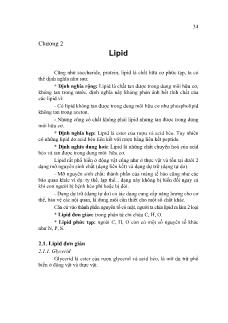 Giáo trình Hóa Sinh học - Chương 2 Lipid