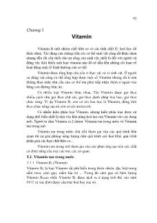 Giáo trình Hóa Sinh học - Chương 5 Vitamin