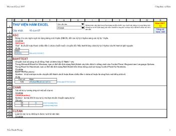 Giáo trình Microsoft Excel 2007 - TextFunction