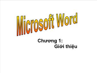 Giới thiệu Microsoft Word