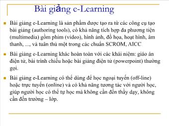 Hướng dẫn Bài giảng E-Learning