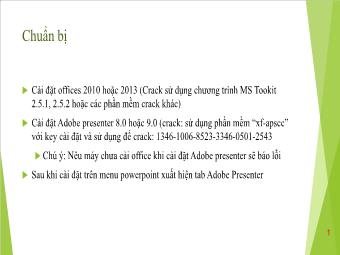 Hướng dẫn sử dụng Adobe Presenter: E-LEARNING