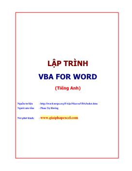 Lập trình VBA for word (tiếng anh)
