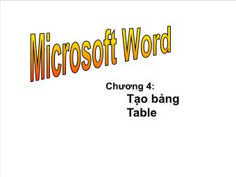 Tạo bảng Table MS Word