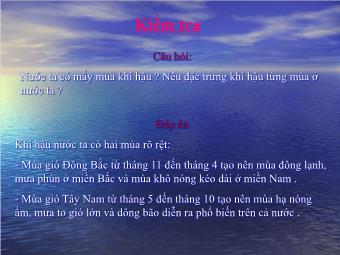 Bài giảng Đại lý 8 Bài 33 Tiết 39: Đặc điểm sông ngòi Việt Nam