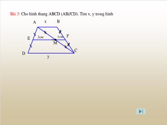 Bài giảng Hình học 8: Đường trung bình của tam giác, của hình thang