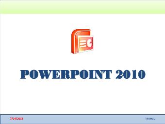 Giáo trình Powerpoint 2010 - 2