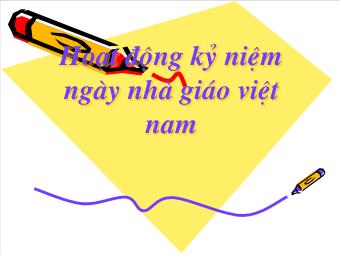 Hoạt động kỷ niệm ngày nhà giáo Việt Nam