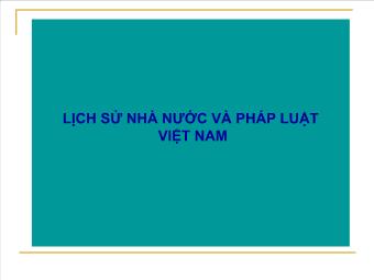Lịch sử nhà nước và pháp luật Việt Nam