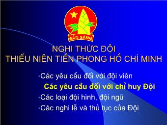 Nghi thức đội thiếu niên tiền phong Hồ Chí Minh (Phần 3)