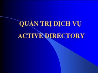 Quản trị dịch vụ Active directory