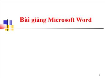 Bài giảng về Microsoft Word