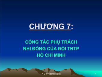 Công tác phụ trách nhi đồng của đội TNTP Hồ Chí Minh
