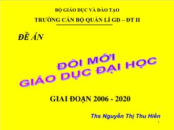 Đề án Đổi mới giáo dục đại học Việt Nam