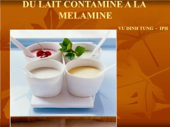 Đề tài Du lait contamine a la melamine