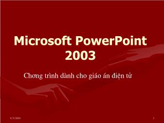 Giáo án điện tử Microsoft PowerPoint 2003